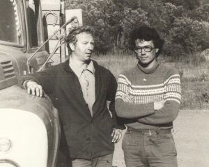 Командир стройотряда «Челябинский политехник» В.Д. Оленьков с начальником автоколонны А.П. Галайдо. Сахалин, 1982 год|